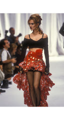 1992 S/S Red Cotton Jersey Long Sleeve Crop Top
