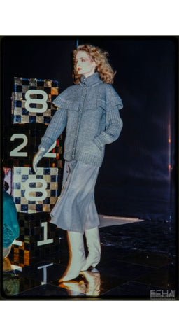 1981-82 F/W Gray Mohair Knit Capelet Cardigan
