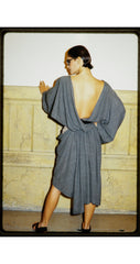 1984 S/S Taupe Cut-Out Wrap Skirt & Sweater Set