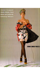 1986 S/S Butterfly Print Cotton Balloon Sleeve Jacket