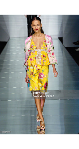 2006 S/S Pink Silk Lace Trim Short Sleeve Top