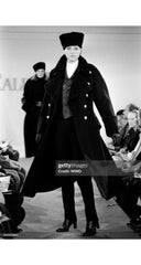 1993-94 F/W Astrakhan Black Wool Military Coat