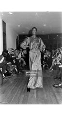 1972-73 F/W Dot Print Brown Balloon Sleeve Blouse