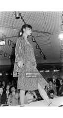 1978 S/S Pear Print Silk Tie-Strap Shift Dress