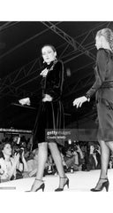 1981-82 F/W Gold Lamé Collar Black Velvet Dress