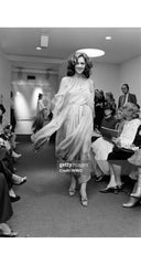 1978 S/S Ombré Silk Chiffon Handkerchief Hem Dress
