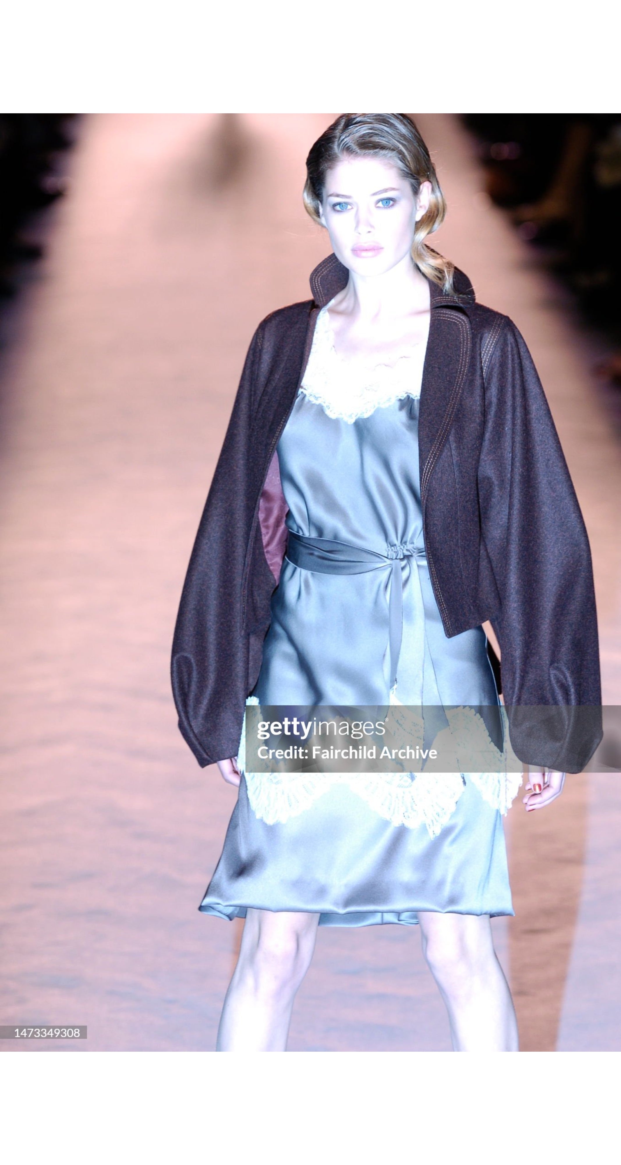 2005-06 F/W Brown Silk & Wool Tweed Balloon Sleeve Jacket