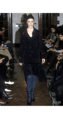 1997-98 F/W Black Fruit Print Flocked Velvet Cotton Blouse