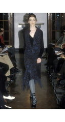 1997-98 F/W Black Fruit Print Flocked Velvet Cotton Blouse
