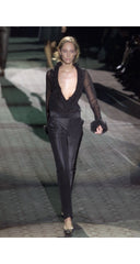 2000 F/W Iridescent Olive Green Cotton Trousers