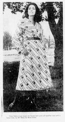 1971 Trompe L'oeil Belt Print Cream & Navy Coat