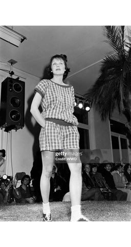 1977 S/S Plaid Cotton Bouclé Shorts Set