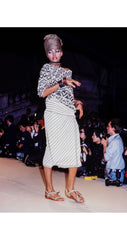 1984 S/S Striped Linen Knit Convertible Tube Dress