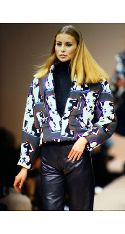 1992-93 F/W Dog Pop Art Print Silk Swing Coat