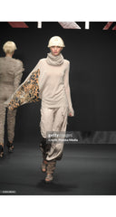 2011 F/W Leopard Face Black Wool Turtleneck Sweater