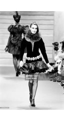1992-93 F/W Black Velvet Plunge Neck Tutu Dress