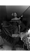 1979 S/S Floral Cotton Ruffle Off-The-Shoulder Dress