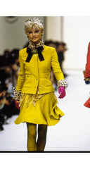 1991-92 F/W Chartreuse Wool Bouclé Double-Breasted Skirt Suit