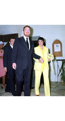 1973 S/S Butter Yellow Ultrasuede Collared Pant Suit