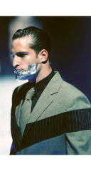 1998 S/S "Untitled" Men's Spliced Pinstripe & Houndstooth Wool Blazer