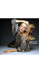 1972-73 F/W Dot Print Brown Balloon Sleeve Blouse