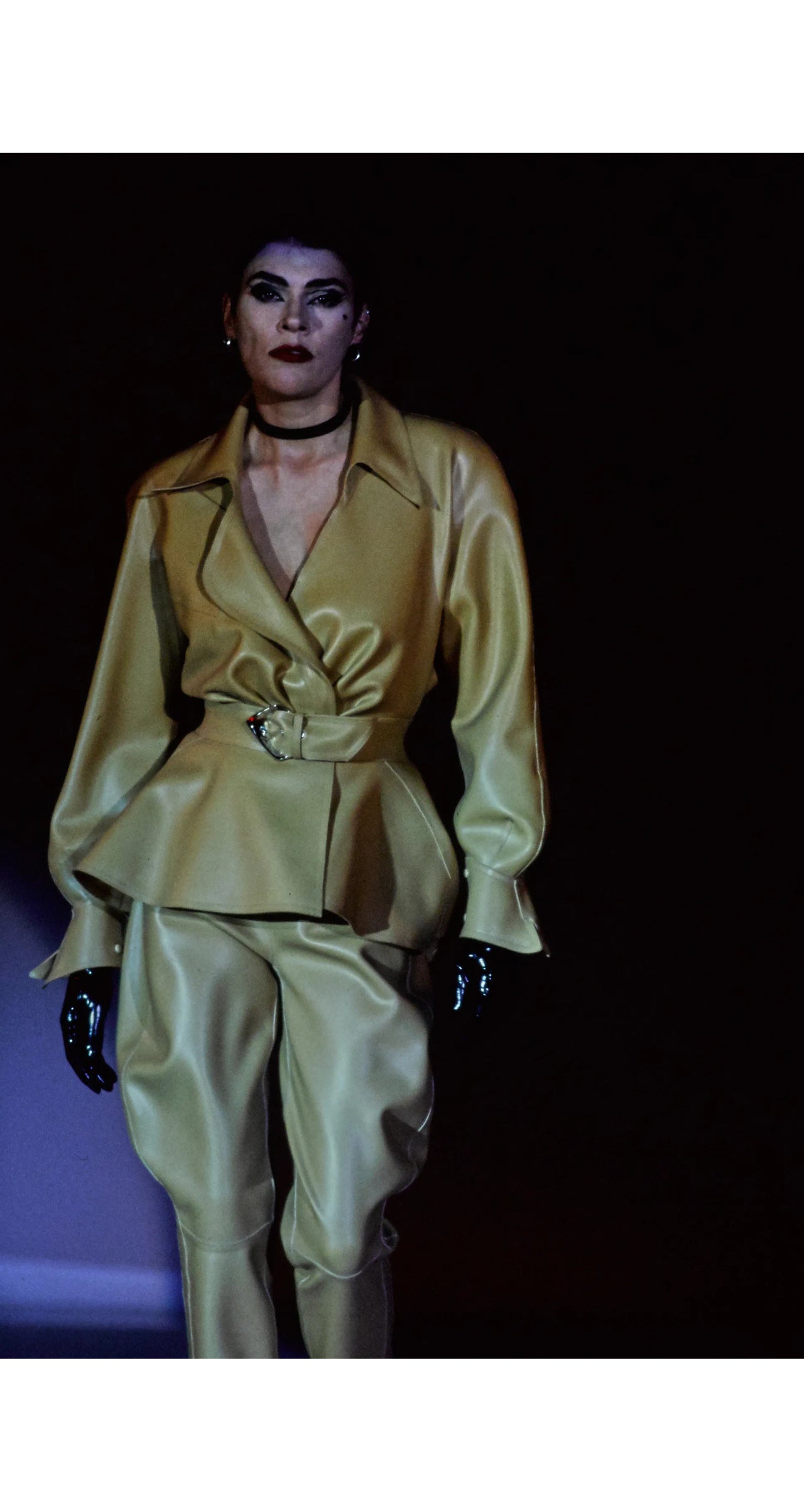 1992 S/S "Les Cowboys" Beige Asymmetrical Draped Jacket