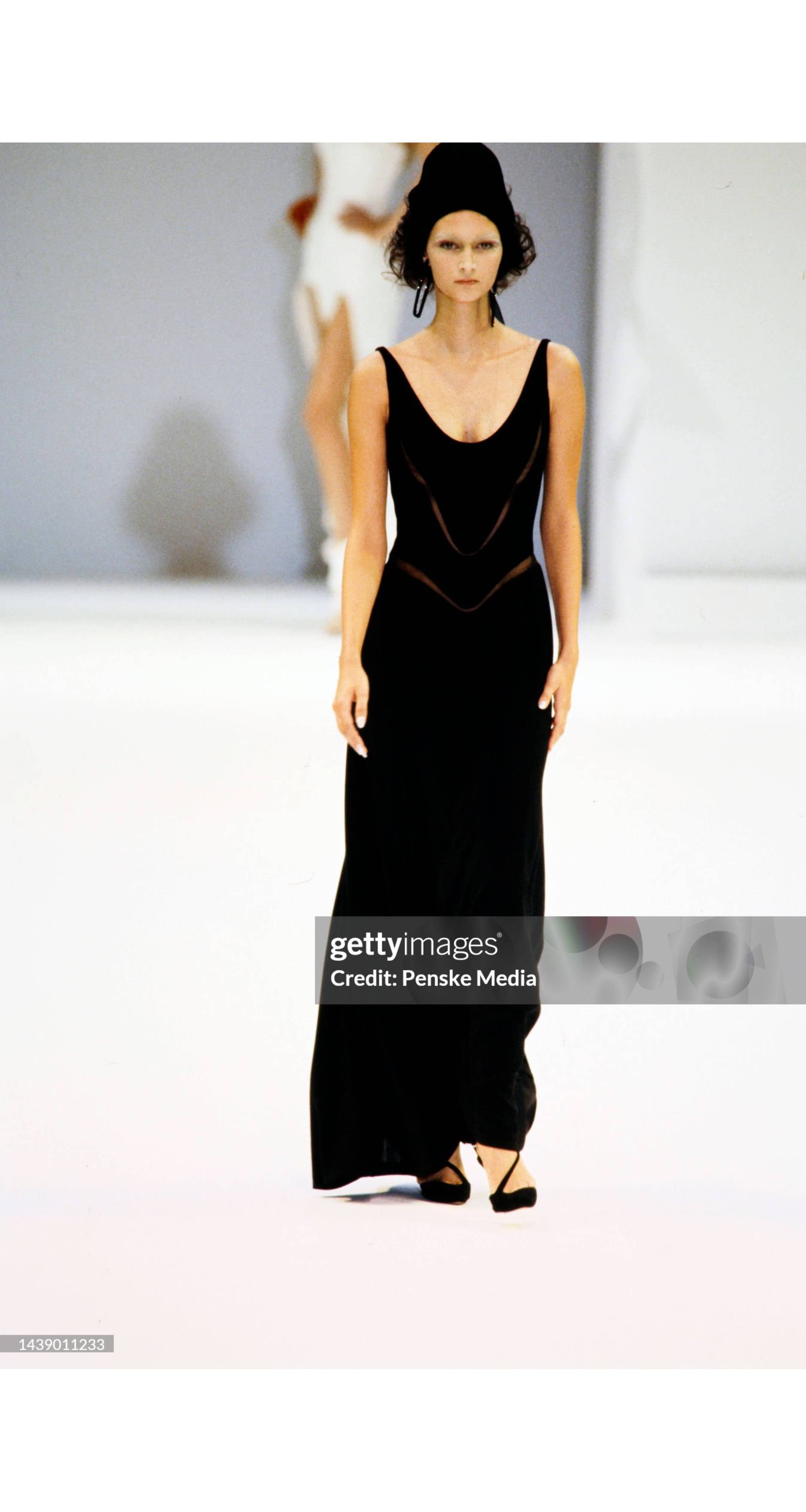 1999 S/S Black Sheer Cut-Out Sheath Dress