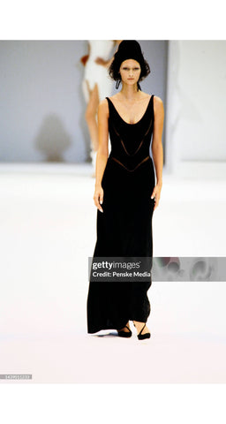 1999 S/S Black Sheer Cut-Out Sheath Dress