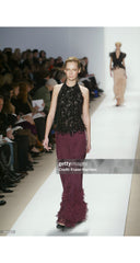 2004-05 F/W Burgundy Silk Chiffon Petal Evening Skirt