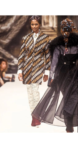 1993 F/W Zebra Print Faille High-Waisted Trousers