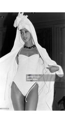 1983 Black Ruched Halter One-Piece Swimsuit