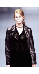 1996-97 F/W Black Floral Devoré Velvet Maxi Dress