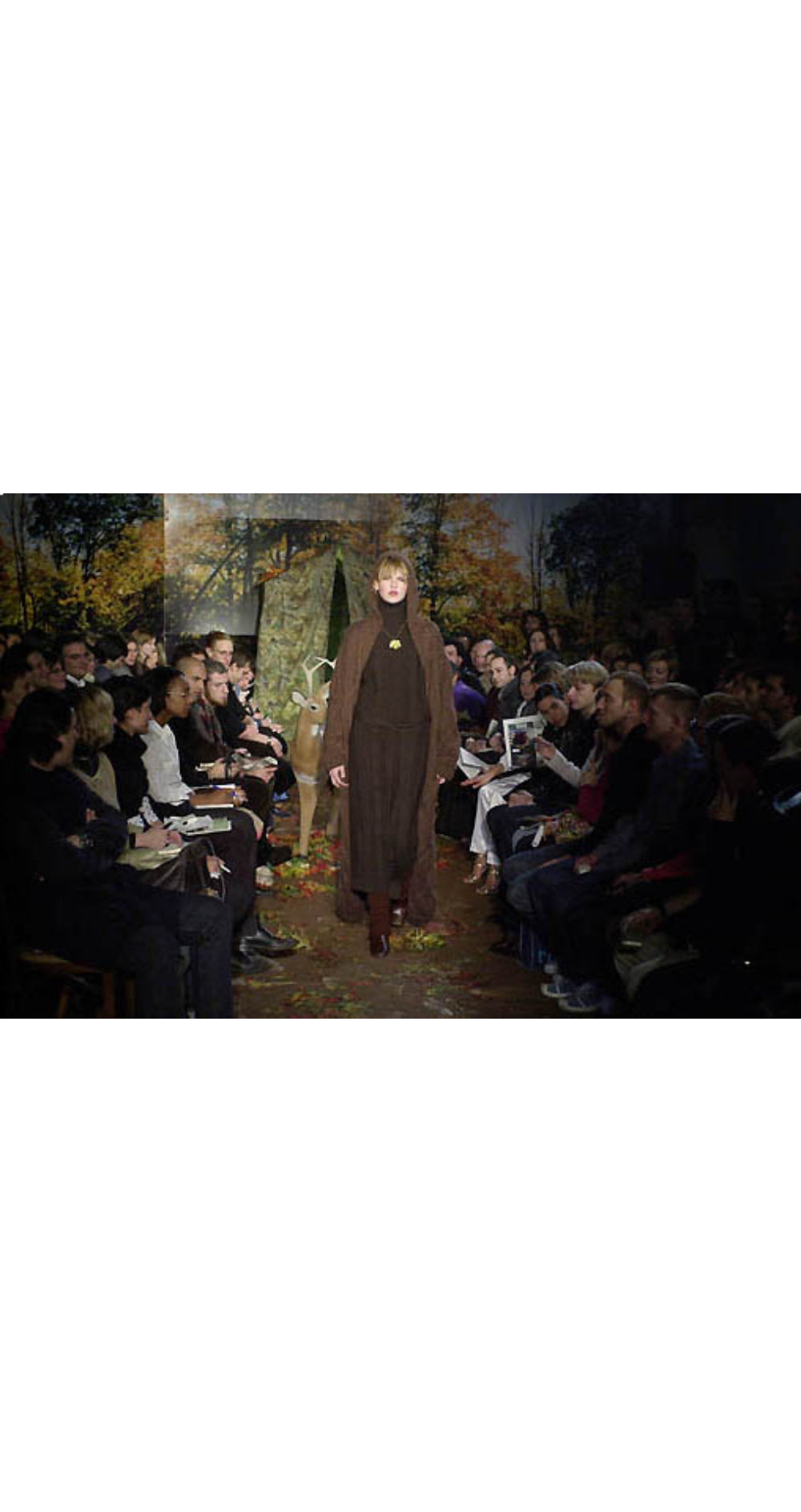 2001-02 F/W Brown Merino Wool Cable Knit Turtleneck Maxi Dress