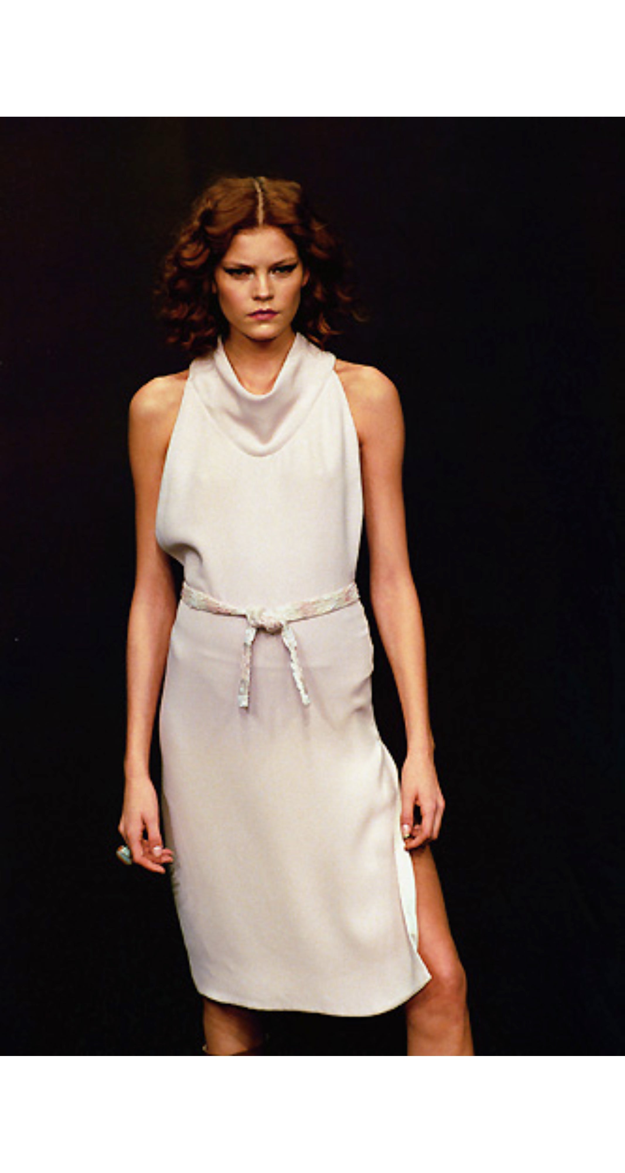 1999-00 F/W Pink Silk Crepe Cowl Neck Dress