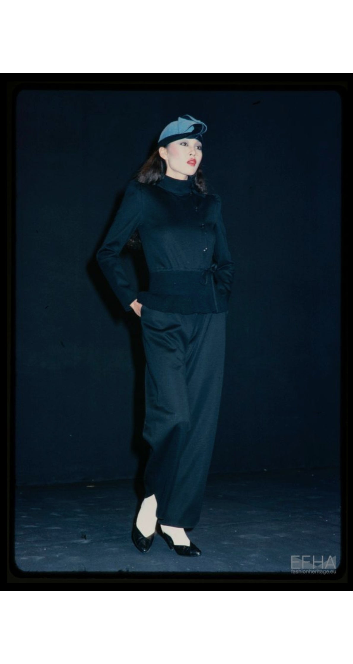 1979-80 F/W Black Wool Jersey Long Sleeve Jumpsuit
