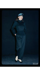 1979-80 F/W Black Wool Jersey Long Sleeve Jumpsuit