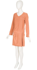 1970s Burnt Orange Wool Knit Convertible Sweater