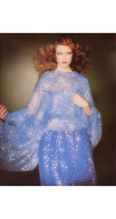 1978-79 F/W Metallic Polka Dot Black Silk Chiffon Wrap Skirt