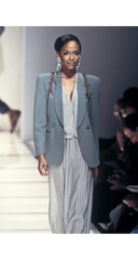 1993 S/S Butter Yellow Silk Layered Shawl Collar Blazer