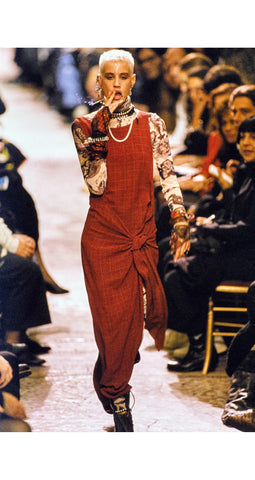 1994 S/S Black Linen Tie Wrap Dress