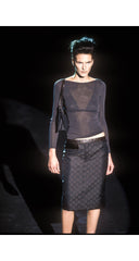 1998 S/S 'GG' Monogram Print Black Pencil Skirt