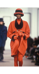 1989-90 F/W Mustard Wool & Black Velvet Skirt Suit