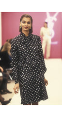 1997 S/S Flower Bud Print Black Silk Twill Sleeveless Top