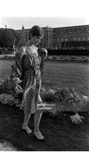 1978 S/S Pear Print Silk Tie-Strap Shift Dress