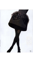 1991-92 F/W Black Silk Faille Ruffle Bow Cocktail Mini Dress