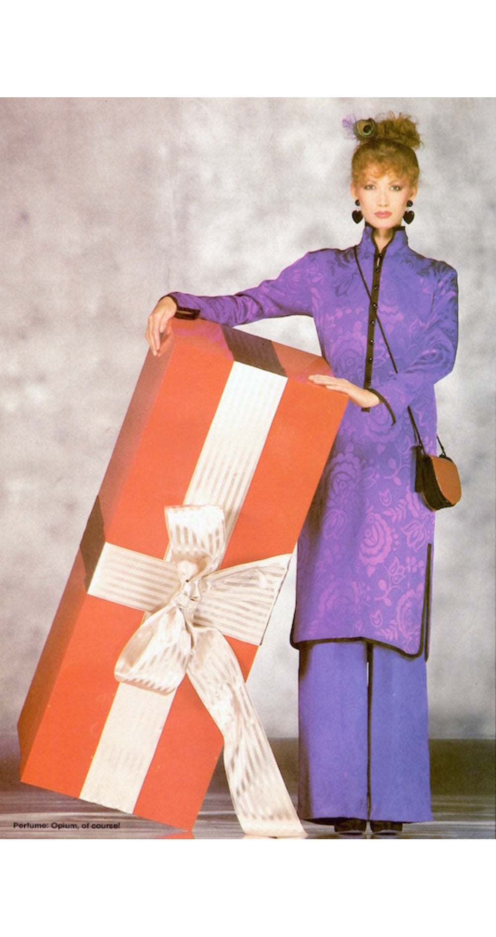 Yves Saint Laurent 1979-80 F/W Black Floral Jacquard Faille