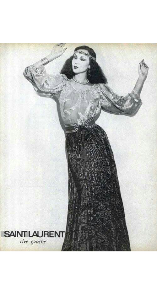 1976-77 F/W Russian Collection Paisley Lurex Orange Silk Blouse
