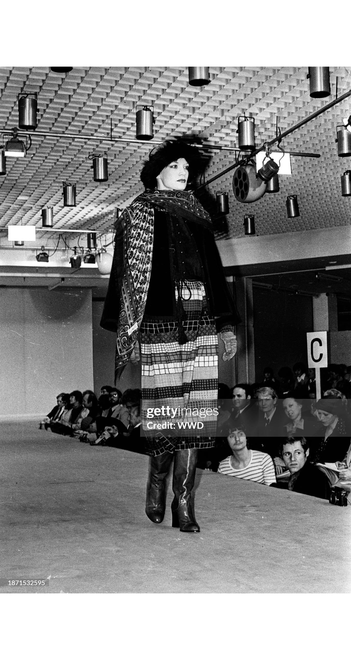 1976-77 F/W Russian Collection Geometric Wool Challis Wrap Skirt