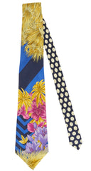 1980s Floral & Polka-Dot Silk Men's Neck Tie