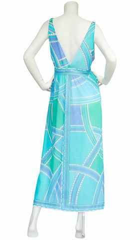 1960s Formfit Rogers Blue Slip Dress